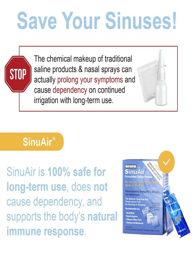 SINU PULSE ELITE SinuAir Saline Packets for Sinus Rinse - Premixed Salt Solution Powder for SinuPulse Elite System, Neti Pot, Nose Wash Bottle & Nasal Irrigation, 90 Packets - Image 5